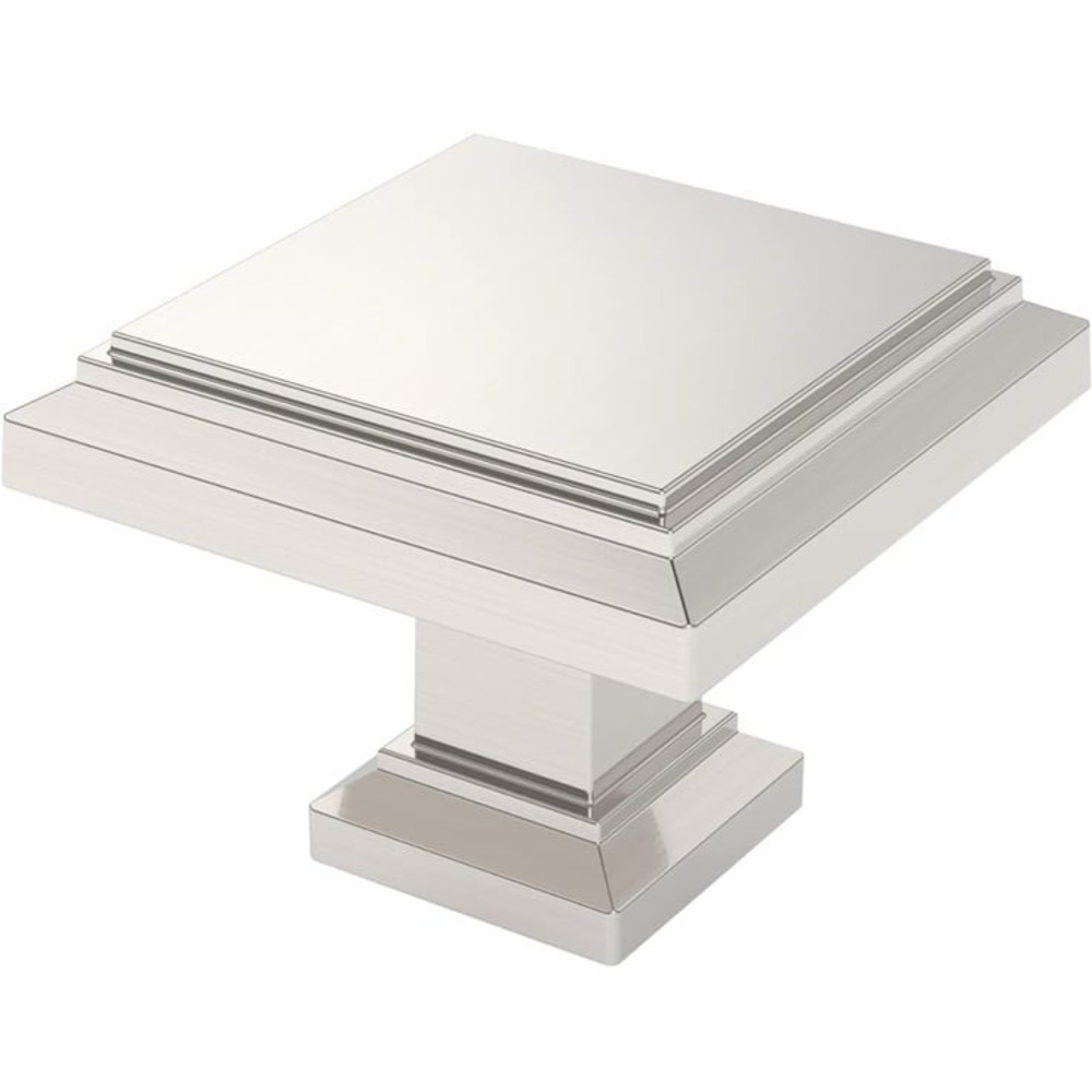 New Alzassbg 7 Pack Brushed Satin Nickel Cabinet Knobs, 1.3 Inch(32mm) Square Ki